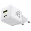 Baseus Palm 20W cargador de pared USB-C + USB-A, blanco