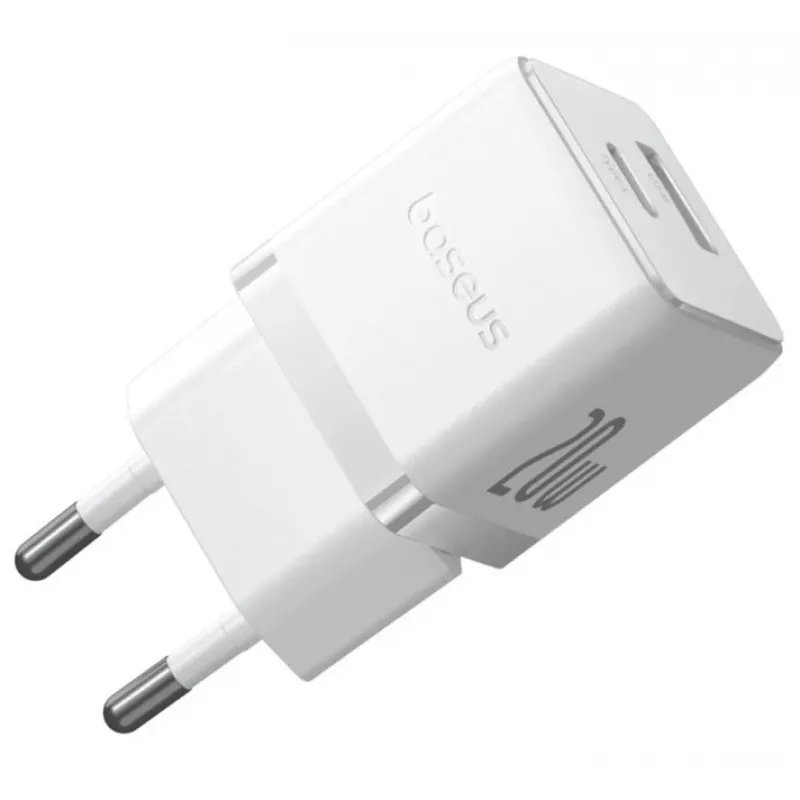 Baseus Palm 20W cargador de pared USB-C + USB-A, blanco