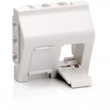 EQUIP Insertos modulares franceses para placa de 2 puertos Keystone 45x45mm blanco puro RAL9010