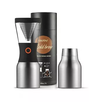 ASOBU KB900 Cafetera de cold brew plateada 1,2L vidrio borosilicato