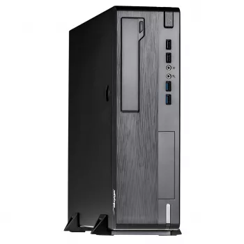 Akyga AK-502-02BK Caja de PC SFF, Micro-ATX / Mini-ITX, 2x USB 3.0, sin fuente de alimentación, negra