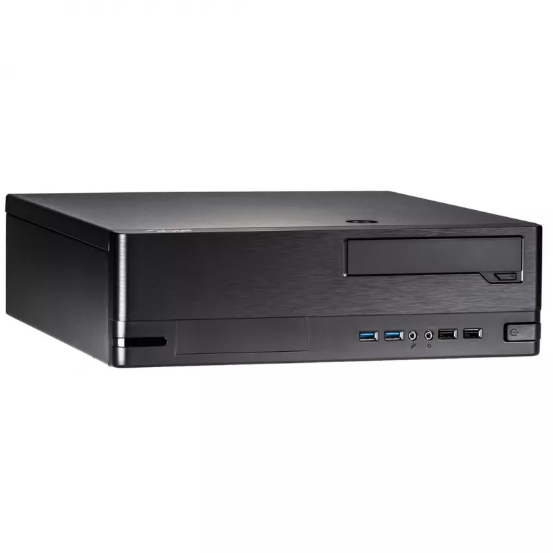 Akyga AK-502-02BK Caja de PC SFF, Micro-ATX / Mini-ITX, 2x USB 3.0, sin fuente de alimentación, negra