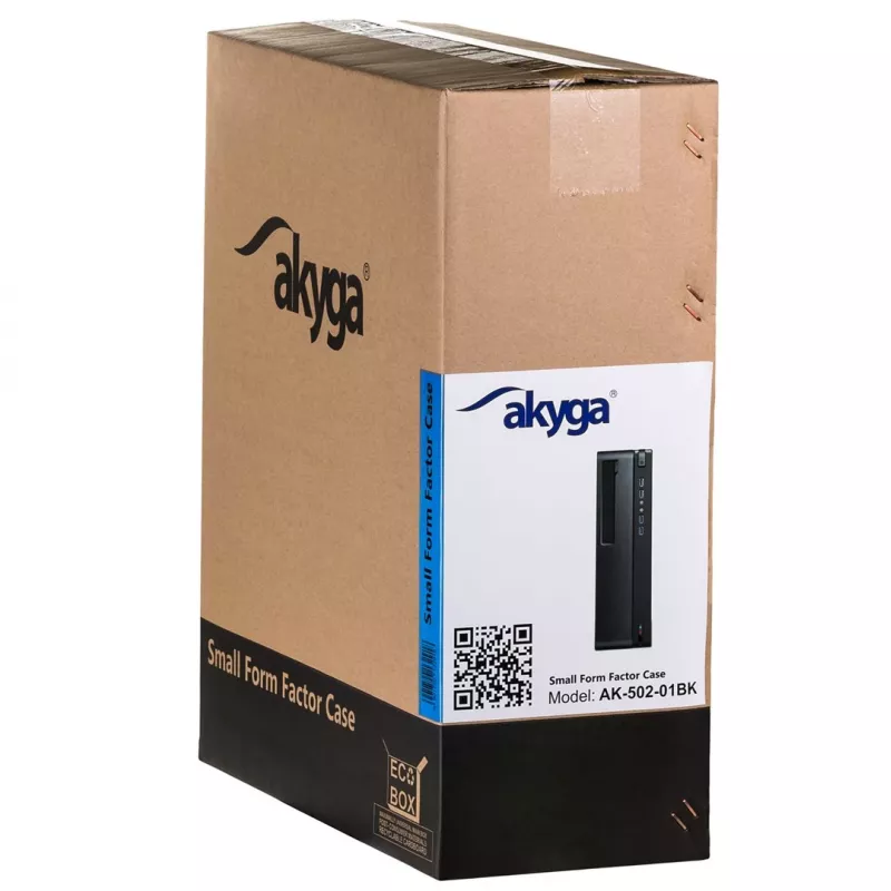 Akyga AK-502-02BK Caja de PC SFF, Micro-ATX / Mini-ITX, 2x USB 3.0, sin fuente de alimentación, negra