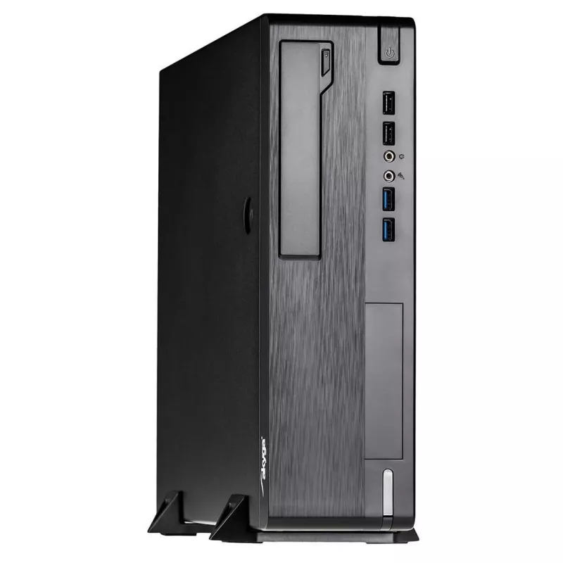 Akyga AK-502-02BK Caja de PC SFF, Micro-ATX / Mini-ITX, 2x USB 3.0, sin fuente de alimentación, negra