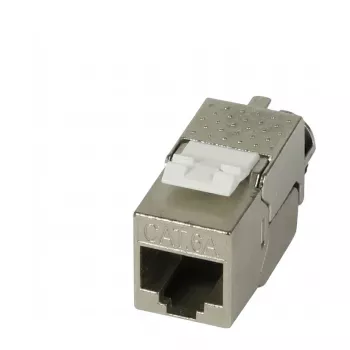 Synergy21 Módulo Keystone RJ45 CAT6A 500MHz Slim-line con abrazadera de cable