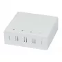 Synergy 21 Caja de pared FTTH para 4 adaptadores SC-S o LC-D, 80x80mm con gestión de cables, carril DIN/pared, crimp