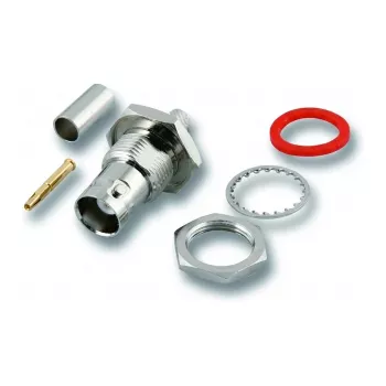 EFB-ELEKTRONIK Conector hembra BNC para panel, crimp, RG58, 50 Ohm, masa no aislada (52514.1)
