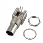 EFB-Elektronik Conector hembra BNC, conector hembra de montaje, montaje PCB, 50 Ohm, metal completo, conector coaxial en ángulo recto (52594.1)