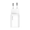 Baseus Super Si Cargador rápido 20W USB-C con cable (blanco)