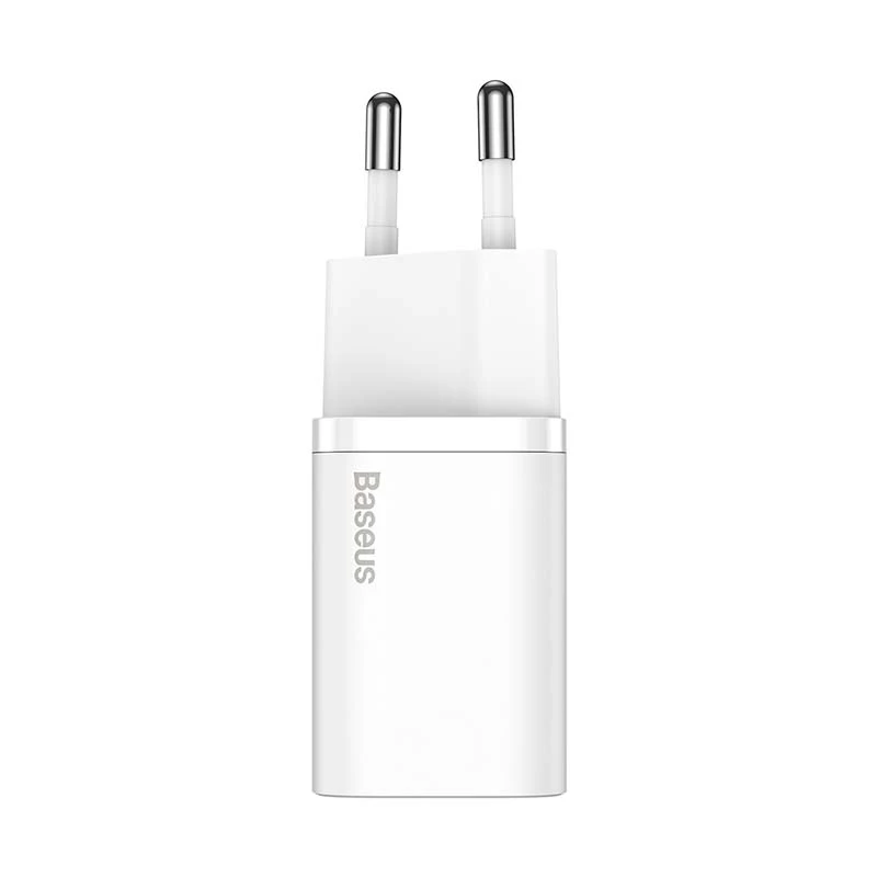 Baseus Super Si Cargador rápido 20W USB-C con cable (blanco)