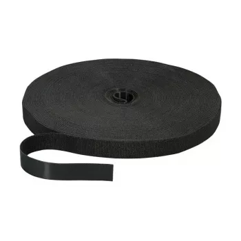 EFB-Elektronik Rollo de cinta de velcro 20mm negro 25m