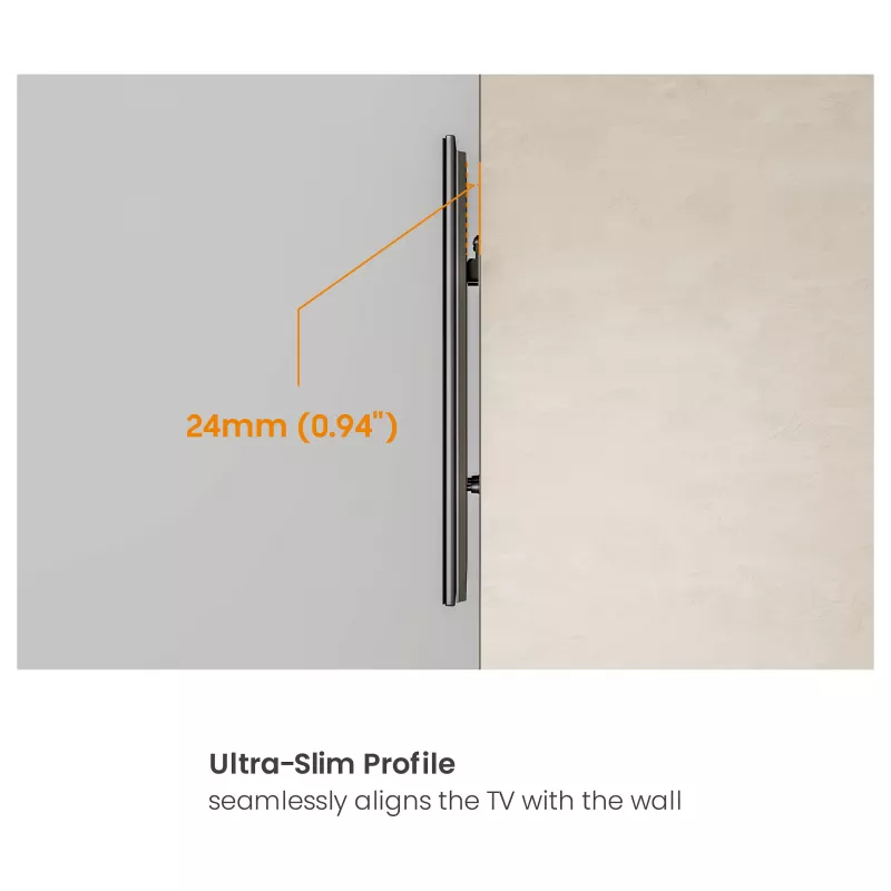 Equip 32-100 Soporte de pared para TV sin taladrar, brazo individual, 75 kg, negro