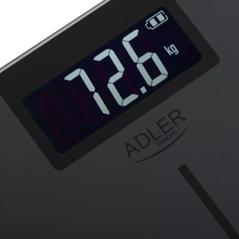 Adler AD 8194s Báscula de baño digital, blanca, estampado de rayas, capacidad 180 kg