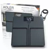 Adler AD 8194s Báscula de baño digital, blanca, estampado de rayas, capacidad 180 kg