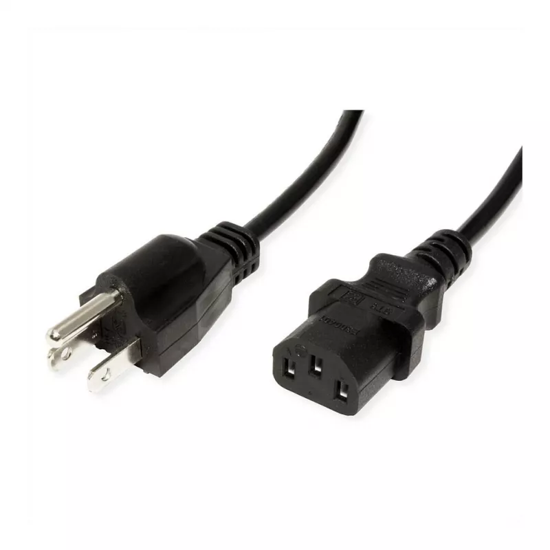 VALUE Cable de alimentación IEC 60320 C13 a NEMA 5-15 (M) 125 V - 1,8 m - Negro