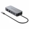 CONCEPTRONIC adaptador de USB-C a 2x Gigabit Ethernet + 2x USB-A 3.2 Gen 1, 0,3m, gris