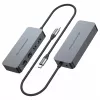 CONCEPTRONIC adaptador de USB-C a 2x Gigabit Ethernet + 2x USB-A 3.2 Gen 1, 0,3m, gris