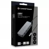 CONCEPTRONIC adaptador de USB-C a 2x Gigabit Ethernet + 2x USB-A 3.2 Gen 1, 0,3m, gris