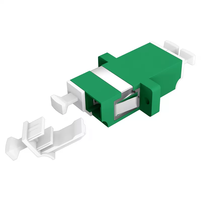 EFB Elektronik 53343.32 acoplador de fibra óptica LC/APC Dúplex, OS2 monomodo, verde, con obturador