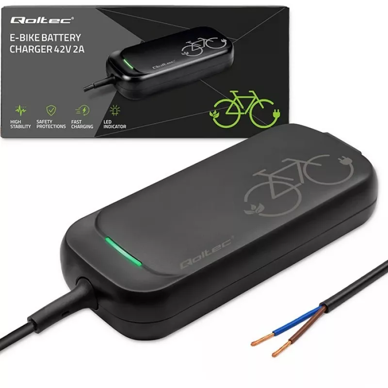 Qoltec Cargador para E-Bike 36V 42V 2A sin conector