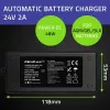 Qoltec 52665 Cargador de batería automático para baterías AGM GEL STD, 24V 2A 48W, indicador LED, cable 1,8m