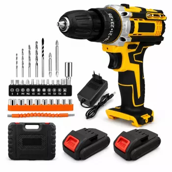 Extralink Tools Yellow Atornillador-taladro a batería con 2 baterías