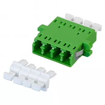 EFB Elektronik 53353.32 acoplador de fibra óptica LC/APC Quad, OS2 monomodo, verde, con obturador