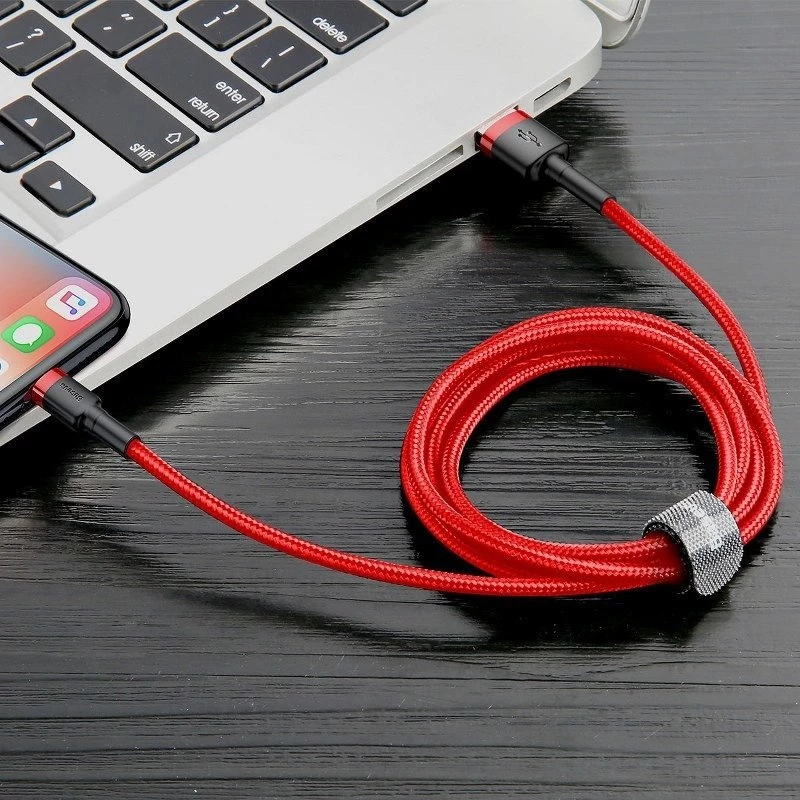 Baseus CALKLF-C09 Cable USB-A a Lightning 2 m Rojo