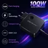 Qoltec Cargador USB-C PD GaN 100W 5-20V 3-5A Negro