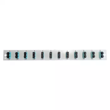 EFB Elektronik Panel frontal equipado 12x SC Dúplex OM3 Vertical Negro