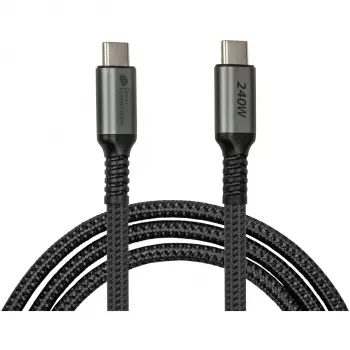 GoodConnections Cable de conexión USB-C 2.0 (ST-ST) 3m Funda textil 240W Antracita