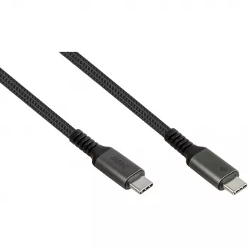 GoodConnections Cable de conexión USB-C 2.0 (ST-ST) 3m Funda textil 240W Antracita