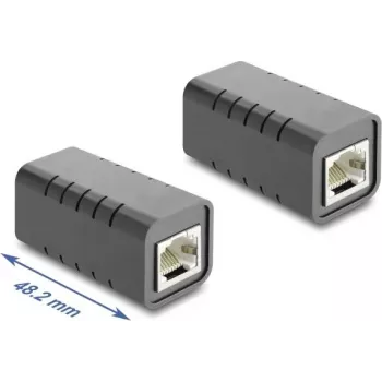 Delock Acoplador RJ45 hembra a hembra Cat.6A apantallado Negro