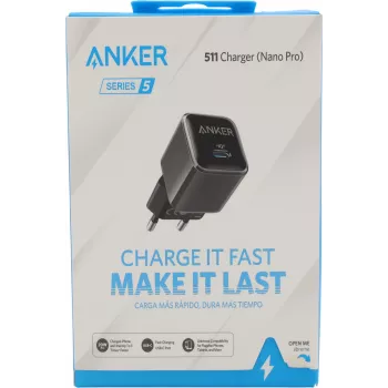 Anker Nano Cargador USB-C de 20W, PowerIQ 3.0 Fuente de alimentación USB-C compacta negra