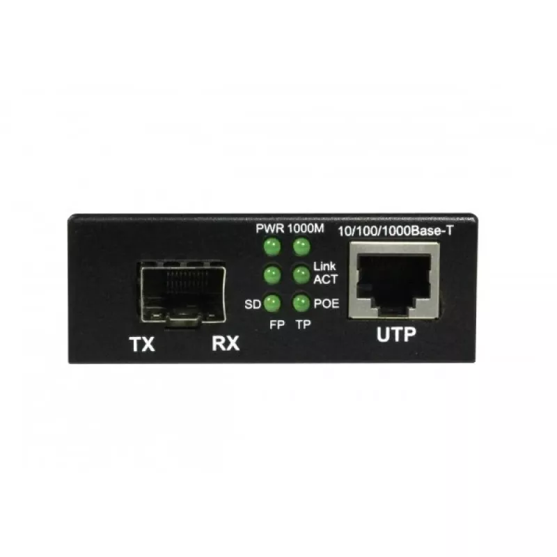 ALLNET Convertidor de medios PoE 10/100/1000Base-T a 1000Base-SX/LX SFP Mini-GBIC, monomodo/multimodo, 15,4W/30W PoE, ALL-MC202P-SFP1-PoE