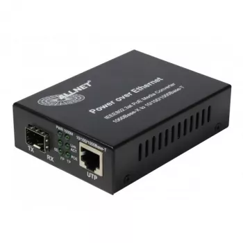 ALLNET Convertidor de medios PoE 10/100/1000Base-T a 1000Base-SX/LX SFP Mini-GBIC, monomodo/multimodo, 15,4W/30W PoE, ALL-MC202P-SFP1-PoE
