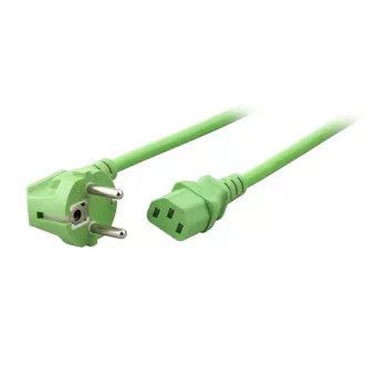 EFB Elektronik Cable de alimentación Schuko 90° - C13 180°, verde, 1,8 m, 3 x 0,75 mm²