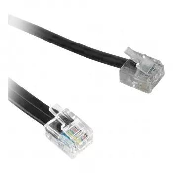 Synergy21 Cable adaptador de teléfono plano TAE-F a RJ11/RJ12, 0,2 m, blanco, a granel