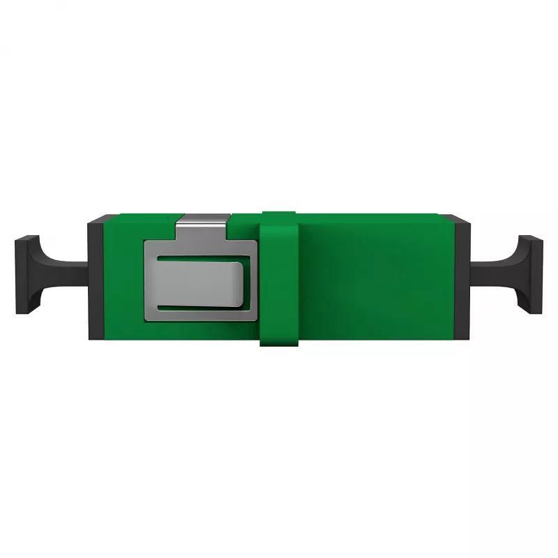 EFB Elektronik Acoplador de fibra óptica SC/APC Simplex Monomodo con tapa antipolvo, verde, casquillo cerámico de circonio