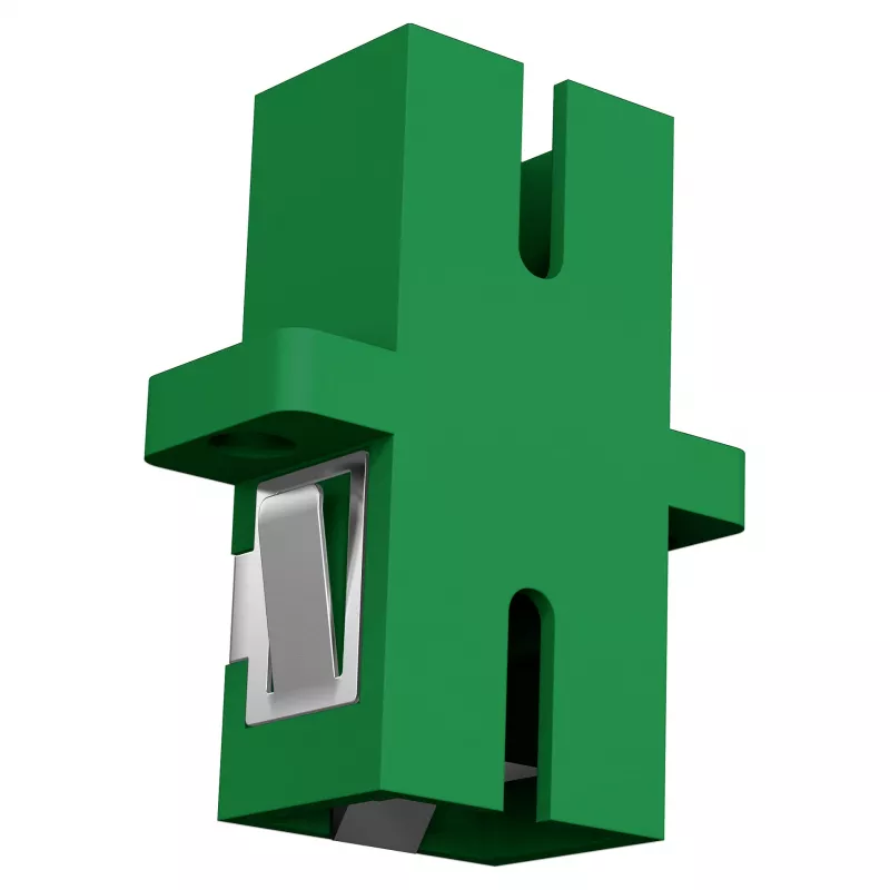EFB Elektronik Acoplador de fibra óptica SC/APC Simplex Monomodo con tapa antipolvo, verde, casquillo cerámico de circonio
