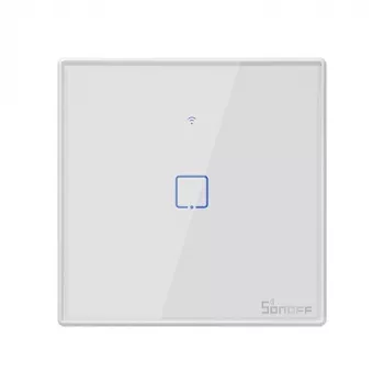 SONOFF T2EU1C-TX Interruptor de luz táctil Smart WiFi + RF 433 1 canal blanco