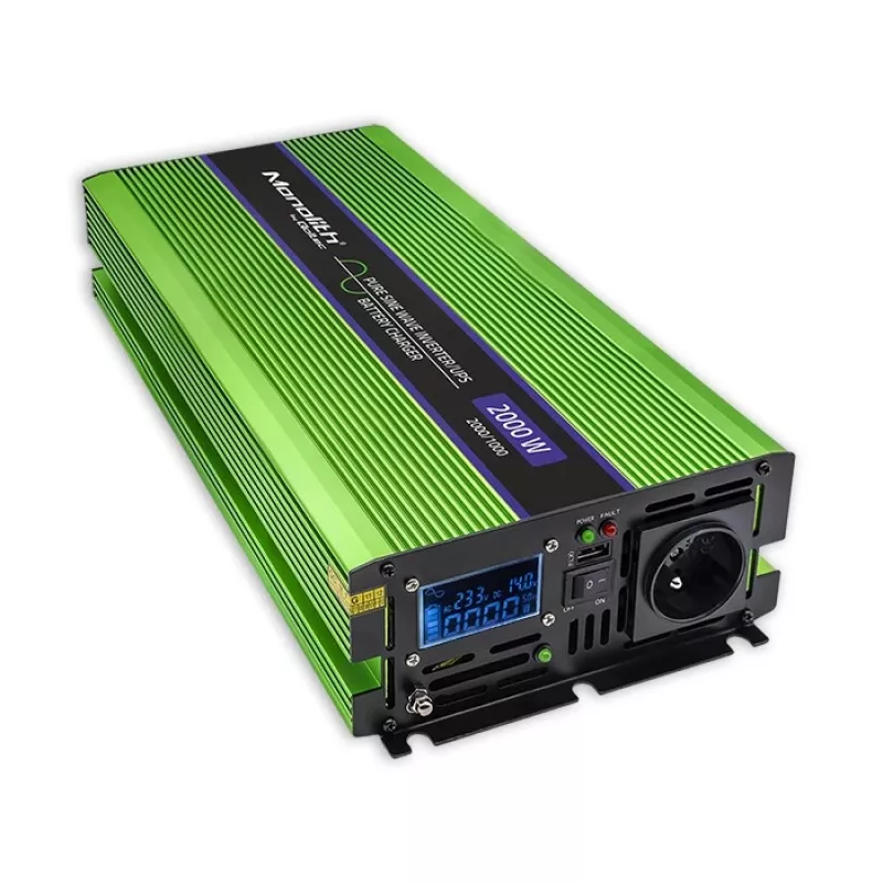 Qoltec Monolith Adaptador/inversor de corriente para coche 2000 W verde