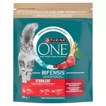 Purina ONE Sterilcat Pienso para gatos ternera y trigo 750g
