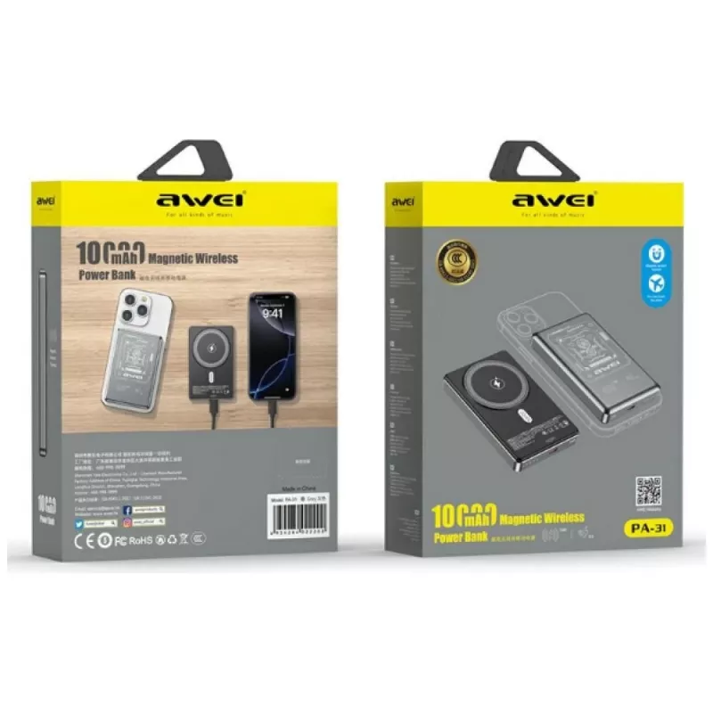 AWEI PA-31 MagSafe Batería externa 10000mAh gris