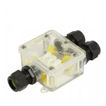 Synergy21 caja conector para cable exterior IP68 3 puertos transparente