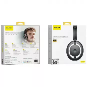 AWEI AT33 Bluetooth 6.0 auriculares over-ear inalámbricos - negro