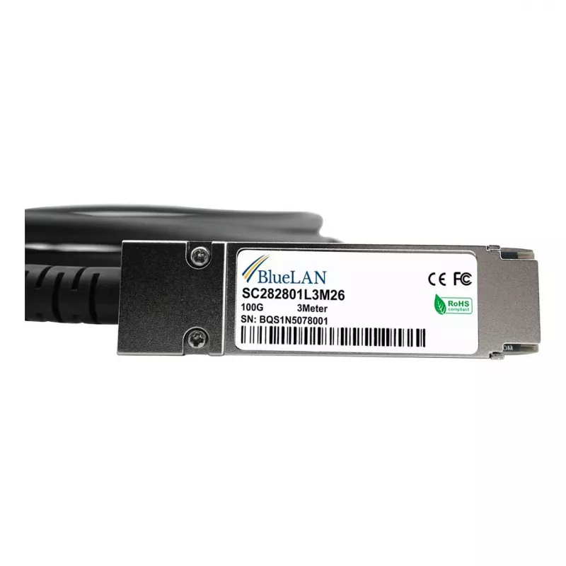 BLUELAN 10413-BL compatible Extreme Networks cable direct attach QSFP28, 100GBASE-CR4, Infiniband EDR, 26AWG, 3m