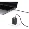 USAMS JC Series CC266 cargador rápido GaN de 65W 2xUSB-C 1xUSB-A con cable USB-C integrado 1,5m blanco