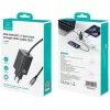 USAMS JC Series CC266 cargador rápido GaN de 65W 2xUSB-C 1xUSB-A con cable USB-C integrado 1,5m blanco