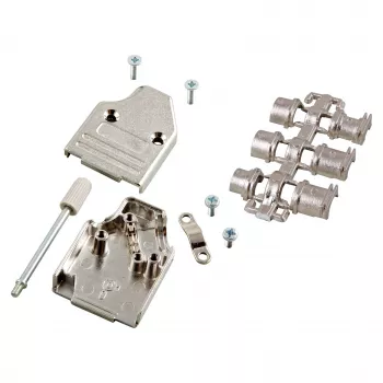 EFB-Elektronik E-MHDM35 carcasa D-Sub de metal 15-K 35° plateada de 15 pines (29561.1)
